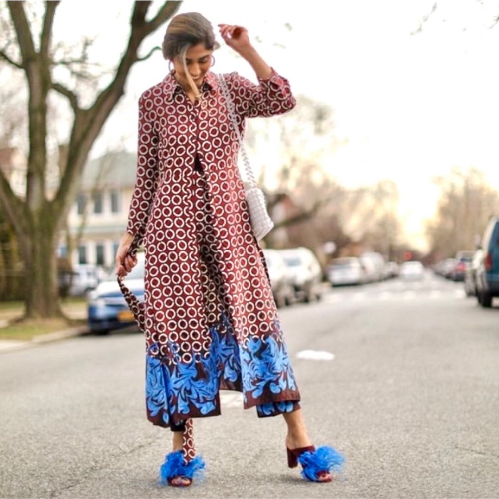 Zara Geometric Floral Print Tunic Dress